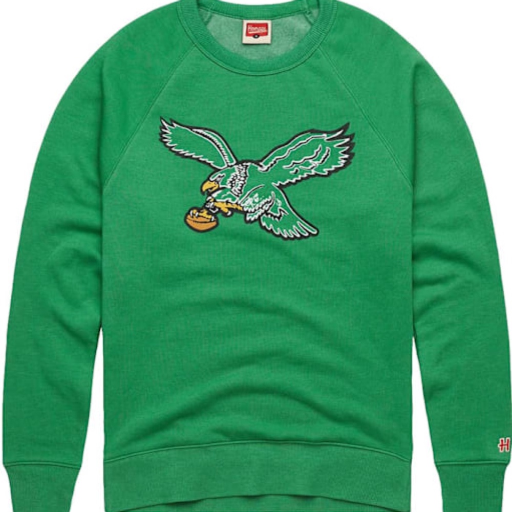 Homage Philadelphia Eagles Kelly Green Crewneck Sweatshirt